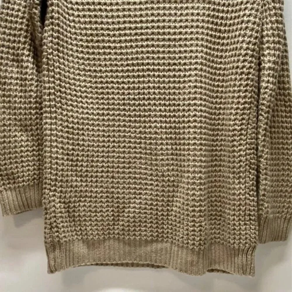 Forever‎ 21 Knit Sweater Women’s Large Tan Long Sleeve Pullover Cozy Tunic Shirt